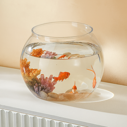 Transparent Round Fish Bowl - Aquarium for Small Fish