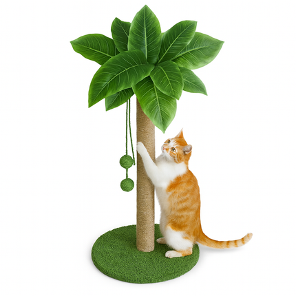 Cat Scratching Post – Sisal Rope Tree with Hanging Toys