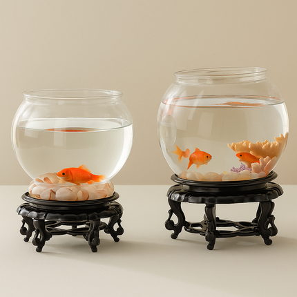 Transparent Round Fish Bowl - Aquarium for Small Fish