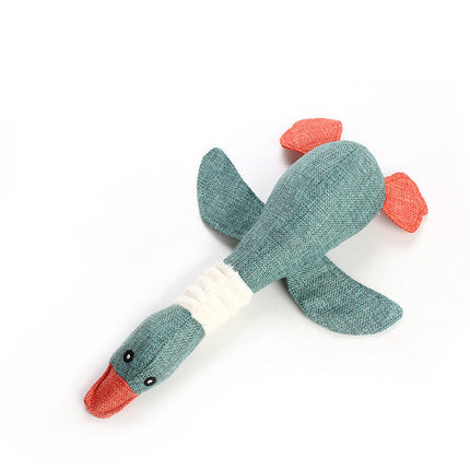 Interactive Sound Dog Toy – Plush Goose with Squeaker