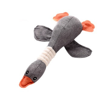 Interactive Sound Dog Toy – Plush Goose with Squeaker