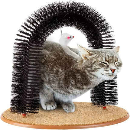 Cat Grooming Arch – Toy with Brush and Scratch Pad