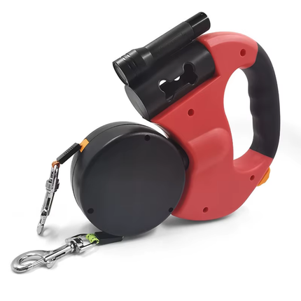 Dual Retractable Dog Leash – Portable Rotating Pet Leash for Walking Two Dogs