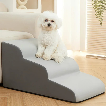 Memory Foam Pet Stairs – 2/3 Step Non-Slip Ladder for Dogs & Cats