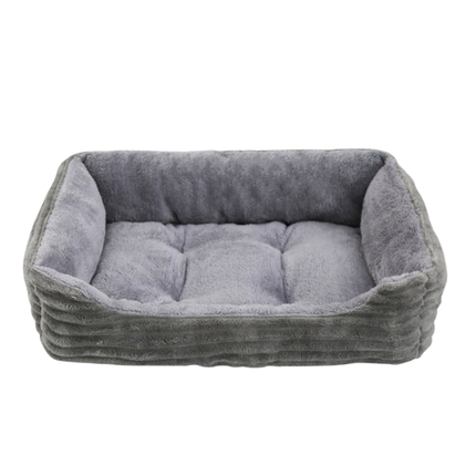 Square Plush Pet Bed – Calming Cushion for Small and Medium Dogs and Cats