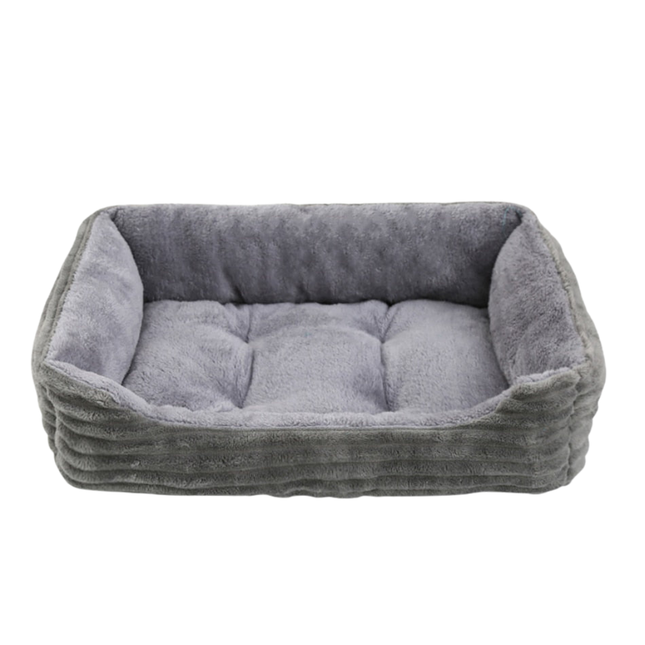 Square Plush Pet Bed – Calming Cushion for Small and Medium Dogs and Cats