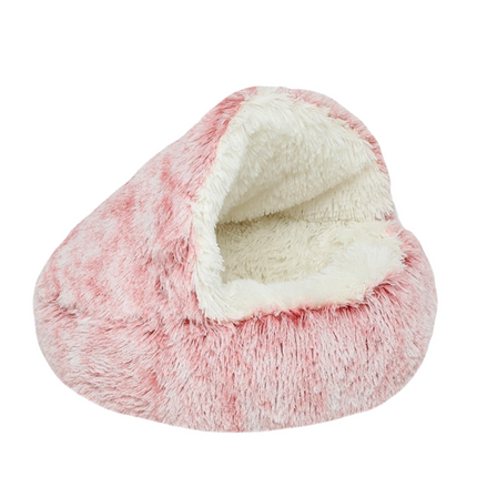 Round Plush Pet Bed – Soft Sleeping Cushion for Cats and Small Dogs