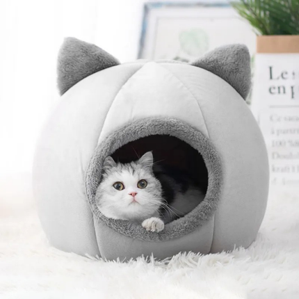 Cat Bed – Cave Nest Design with Plush Fabric