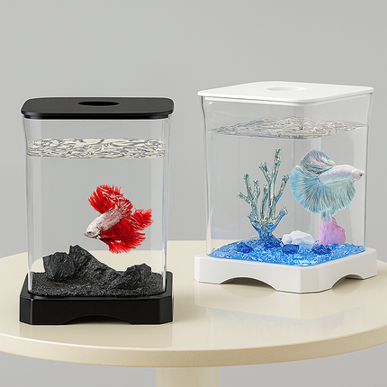 Desktop Acrylic Fish Tank – Transparent Small Tank for Fish or Amphibians (ALLE FOTO'S ZIJN NIET GOEDGEKEURD)