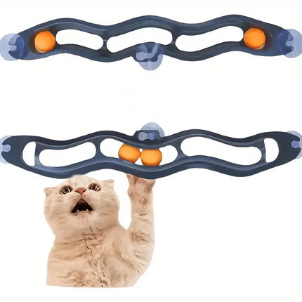 Cat Track Ball Toy – Suction Cup Mounted Interactive Play