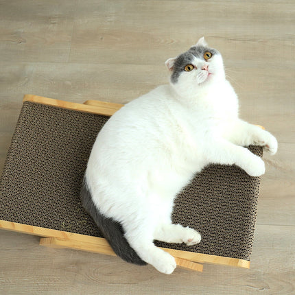 Cat Scratcher Board – 3-in-1 Wooden Frame with Removable Scratch Pads