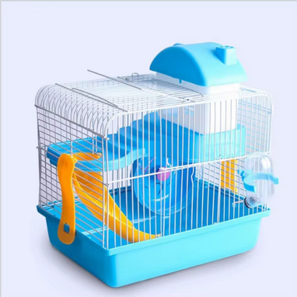 Hamster Cage with Slide – Double-Layer House for Small Rodents and Guinea Pigs