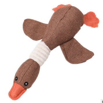 Interactive Sound Dog Toy – Plush Goose with Squeaker