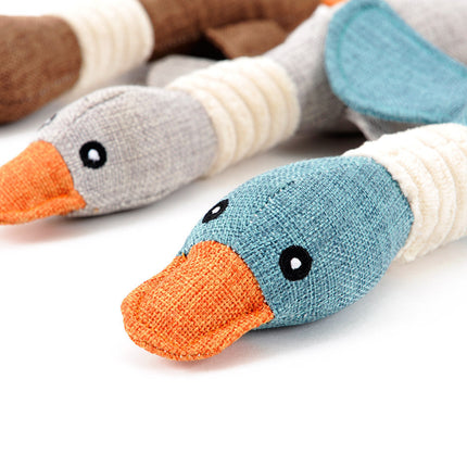 Interactive Sound Dog Toy – Plush Goose with Squeaker