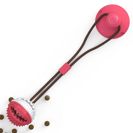 Interactive Suction Cup Dog Toy – Silicone Chew Ball for Puppies