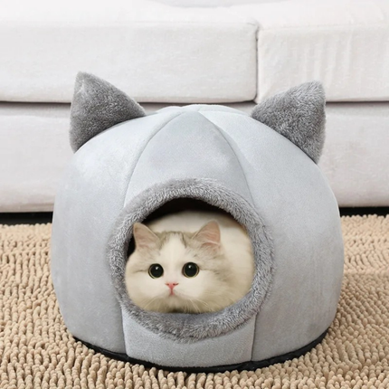 Cat Bed – Cave Nest Design with Plush Fabric