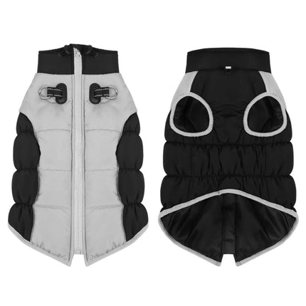 Reflective Dog Jacket – Winter Zipper Coat with Built-In Harness