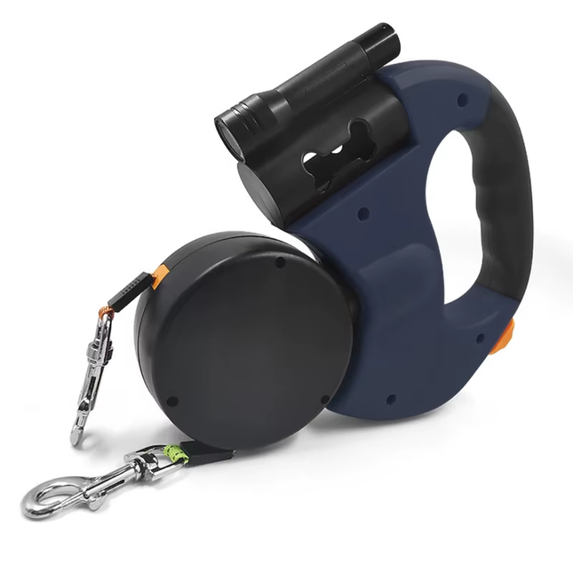 Dual Retractable Dog Leash – Portable Rotating Pet Leash for Walking Two Dogs