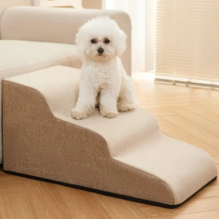 Memory Foam Pet Stairs – 2/3 Step Non-Slip Ladder for Dogs & Cats
