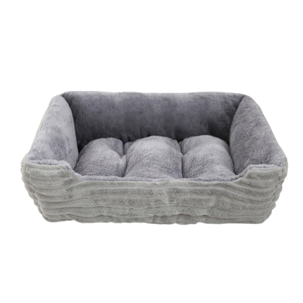 Square Plush Pet Bed – Calming Cushion for Small and Medium Dogs and Cats