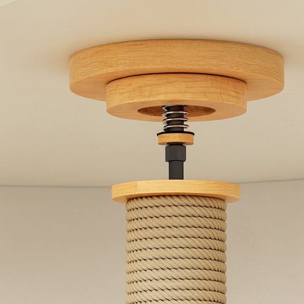 5-Tier Floor-to-Ceiling Cat Tree with Scratching Posts & Hammock