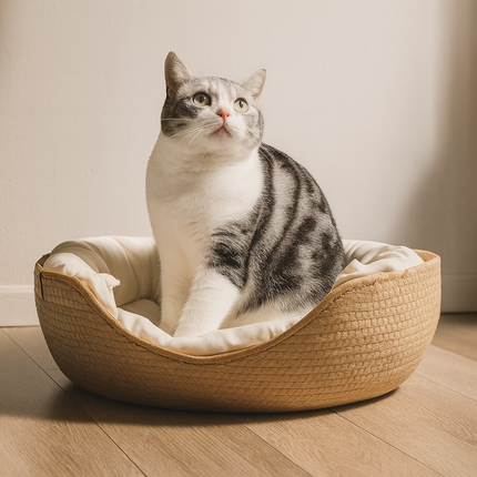 Bamboo Pet Bed - with Removable Cushion