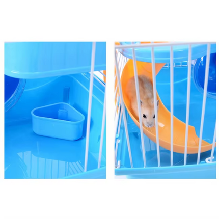 Hamster Cage with Slide – Double-Layer House for Small Rodents and Guinea Pigs
