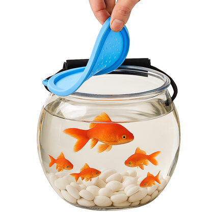 Portable Round Fish Tank – Transparent Aquarium with Lid and Handle