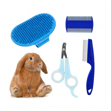 Rabbit Grooming Kit – Nail Clipper, Brushes & Combs for Small Pets