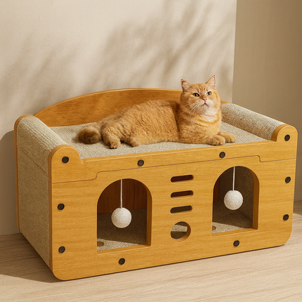 Cat House - Double-Layer Scratcher and Bed