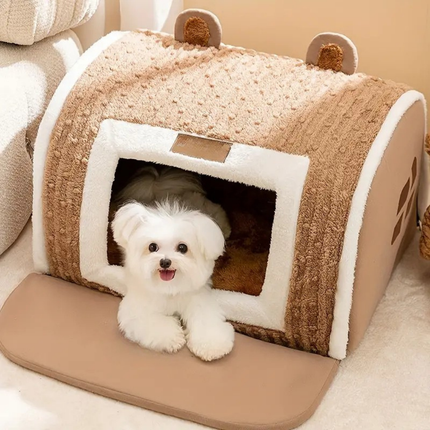 Pet Winter Bed – Plush Cotton Cushion for Cats and Dogs