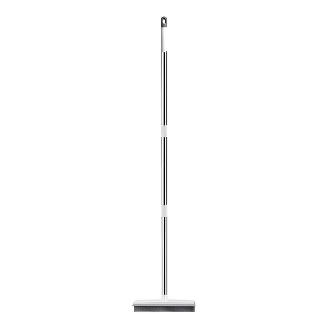 Rubber Broom with Squeegee – Pet Hair Remover for Floors