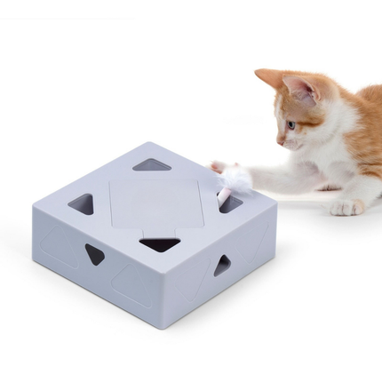Electric Interactive Cat Toy – Magic Box with Feather & Mouse Teaser