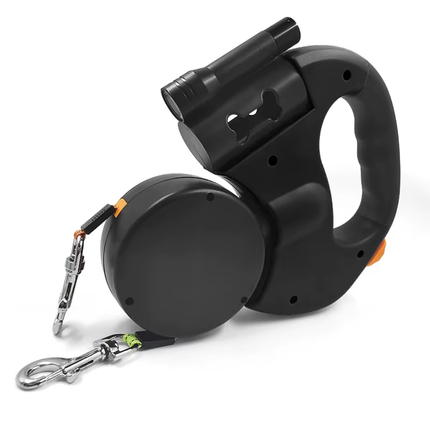 Dual Retractable Dog Leash – Portable Rotating Pet Leash for Walking Two Dogs