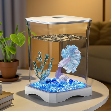 Desktop Acrylic Fish Tank – Transparent Small Tank for Fish or Amphibians (ALLE FOTO'S ZIJN NIET GOEDGEKEURD)