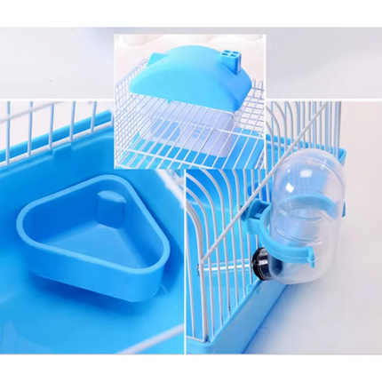 Hamster Cage with Slide – Double-Layer House for Small Rodents and Guinea Pigs