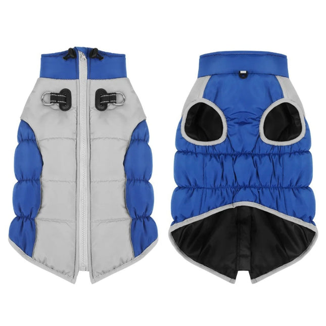 Reflective Dog Jacket – Winter Zipper Coat with Built-In Harness