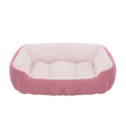Square Plush Pet Bed – Calming Cushion for Small and Medium Dogs and Cats