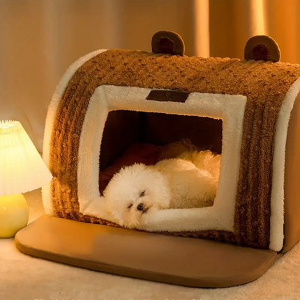 Pet Winter Bed – Plush Cotton Cushion for Cats and Dogs