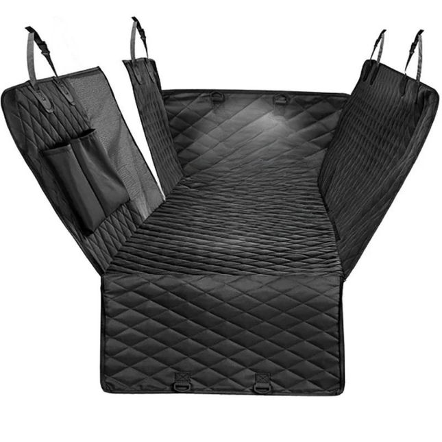 Car Back Seat Dog Cover – Waterproof Protector with Safety Belt and Side Panels