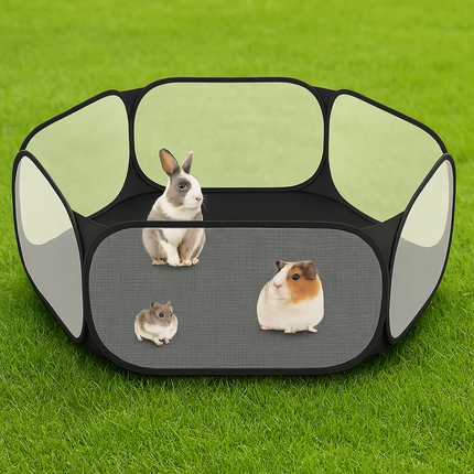 Foldable Pet Playpen – Portable Transparent Tent Cage for Small Animals