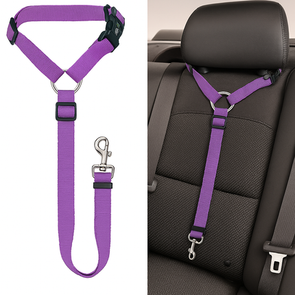 Pet Car Seat Belt – Adjustable Nylon Leash & Safety Belt for Dogs