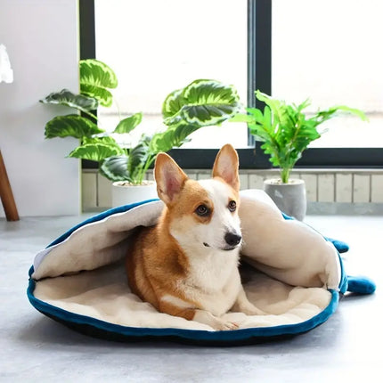 DeepCalm Pet Bed – Plush Shark-Shaped Dog Bed