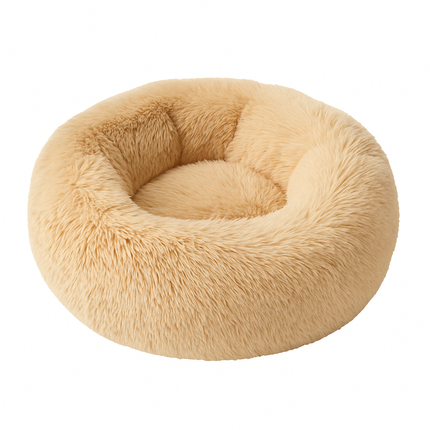 Large Plush Donut Pet Bed – Round Non-Slip Sleeping Cushion for Dogs & Cats