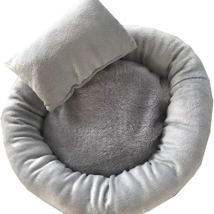 Soft Plush Pet Bed – Round Sleeping Mat for Cats