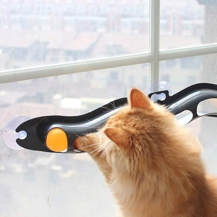 Cat Track Ball Toy – Suction Cup Mounted Interactive Play