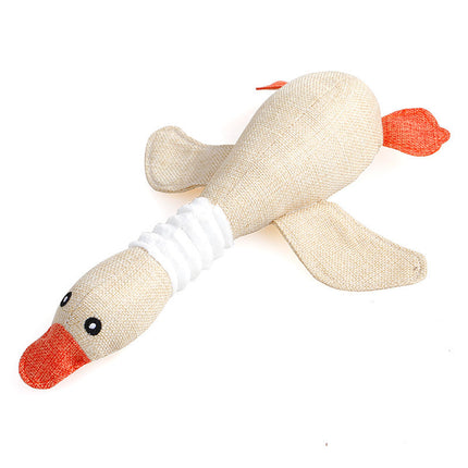 Interactive Sound Dog Toy – Plush Goose with Squeaker