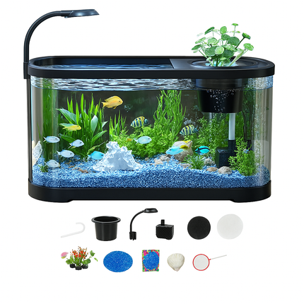 Small Desktop Aquarium – Clear Betta Fish Tank for Aquatic Pets and Turtles