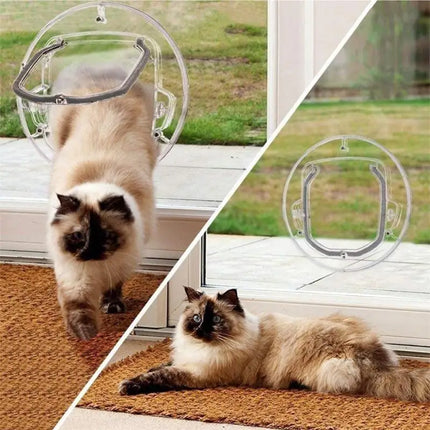 4-Way Lockable Cat Door – Small Pet Flap for Cats
