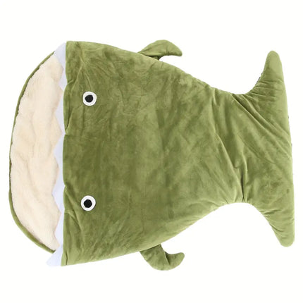 DeepCalm Pet Bed – Plush Shark-Shaped Dog Bed
